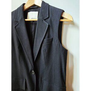 Phillip Lim Black Wool Waistcoat with Pockets Fully Lined Size 4